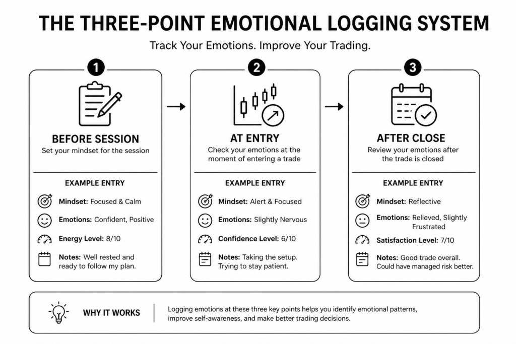 Emotional state tracking in trading journal