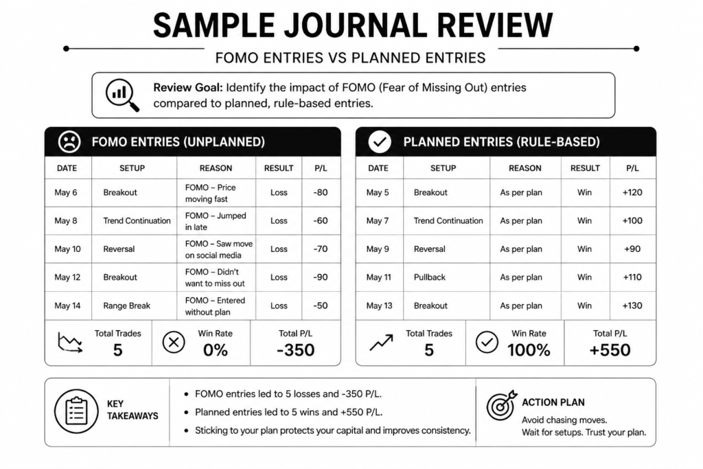 FOMO trading pattern in journal data